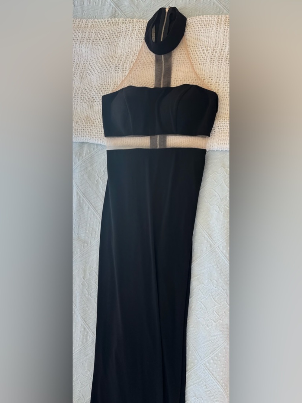 Terani Couture Black Illusion Halter Mermaid Gown - Picture 3 of 8